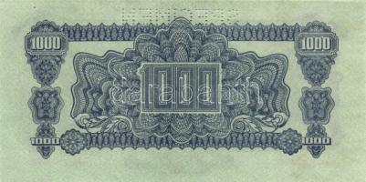 Csehszlovákia 1944. 1000K "SPECIMEN" T:I /
Czechoslovakia 1944. 1000K "SPECIMEN&quot...