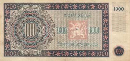 Csehszlovákia 1945. 1000K T:II- /
Czechoslovakia 1945. 1000K C:VF