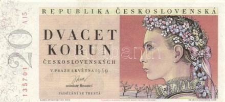 Csehszlovákia 1949. 20K T:I / Czechoslovakia 1949. 20K C:Unc