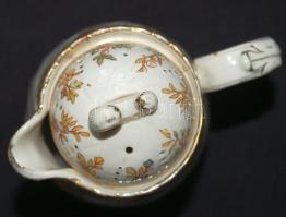 XIX. századi fajansz porcelán kancsó Louis XV. U&C jelzéssel, hajszálrepedésekkel / Chinaware ju...