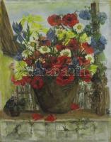 Thomauth Miklós jelzéssel: Virágcsendélet, olaj-vászon, 60x80 cm