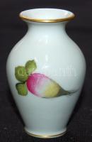 Gyümölcsökkel és zöldségekkel díszített Herendi kis porcelán vázácska / Herendi chinaware vase 7cm