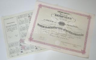 1926. "Magyar Borértékesitő..." részvény 100P-ről
