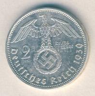 Német 3. Birodalom 1939A 2M Ag "Hindenburg" T:2 /  German Third Reich 1939A 2 Marks Ag "Hindenburg" C:XF