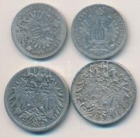 Ausztria 1869. 10Kr Ag + 1872. 10Kr Ag + 1895. 20h + 1908. 20h T:2-,3,3- /
Austria 1869. 10 Kreuzer...