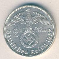 Német 3. Birodalom 1937D 2M Ag "Hindenburg" T:2 /  German Third Reich 1937D 2 Marks Ag "Hindenburg" C:XF