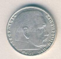 Német 3. Birodalom 1937D 2M Ag "Hindenburg" T:2 / 
German Third Reich 1937D 2 Marks Ag &q...