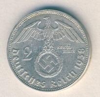 Német 3. Birodalom 1938B 2M Ag "Hindenburg" T:2 /  German Third Reich 1938B 2 Marks Ag "Hindenburg" C:XF