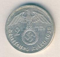 Német 3. Birodalom 1938J 2M Ag "Hindenburg" T:2 /  German Third Reich 1938J 2 Marks Ag "Hindenburg" C:XF