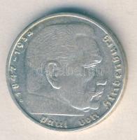 Német 3. Birodalom 1938J 2M Ag "Hindenburg" T:2 / 
German Third Reich 1938J 2 Marks Ag &q...