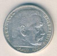 Német 3. Birodalom 1936A 5M Ag "Hindenburg" T:2 / 
German Third Reich 1936A 5 Marks Ag &q...