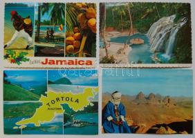 Több mint 200 főleg tengerentúli képeslap, érdekes színes anyag sok egzotikus országgal, mindegyik bélyeggel!