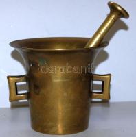 Régi réz mozsár apró lyukkal törővel 19cm