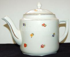 Apró virágokkal díszített Zsolnay porcelán teás kanna / Zsolnay chinaware tea jug 17cm magas