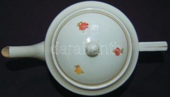 Apró virágokkal díszített Zsolnay porcelán teás kanna / Zsolnay chinaware tea jug 17cm magas