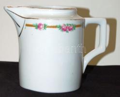 Apró virágokkal díszített Zsolnay porcelán kiöntő, jelzett sorszámozott / Zsolnay chinaware jug 12cm magas