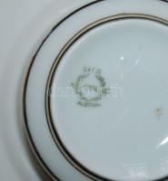 Régi osztrák porcelán teás csésze kistányérral gazdagon aranyozva és díszítve / Chinaware tea-cup an...