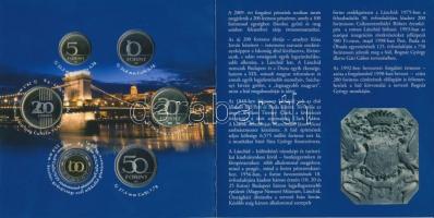 2009. 5Ft-200Ft "Lánchíd" 6klf darabból álló forgalmi érme sor dísztokban T:PP Csak 5000db...