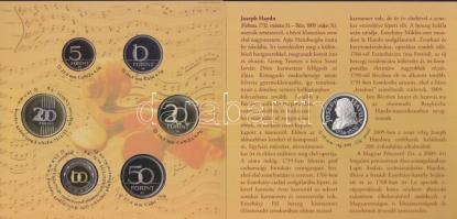 2009. 5Ft-200Ft "Haydn" 6klf darabból álló forgalmi érme sor + "Joseph Haydn" Ag (999) emlékérem dísztokban  T:PP Csak 4000db!