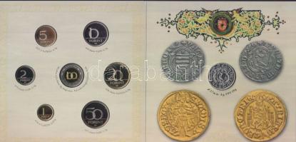 2008. 1Ft-100Ft 7klf db + Mátyás denár Ag fantáziaverete "Reneszánsz emlékév" szettben T:P...