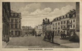 Liberec (Reichenberg) Bismarck square with tram