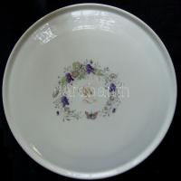 cca 1900 Kézzel festett monogrammos Hans & Czjzek jelzett porcelán tál / Chinaware bowl d:30cm