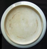 cca 1900 Kézzel festett monogrammos Hans & Czjzek jelzett porcelán tál / Chinaware bowl d:30cm