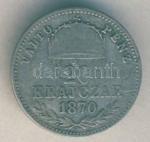 1870GYF 20Kr "Váltó Pénz" Ag T:3 R!