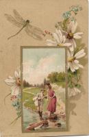 Couple, countryside romance litho