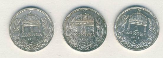 1912-1915. 1K Ag (3x) klf évszámmal T:2+,2