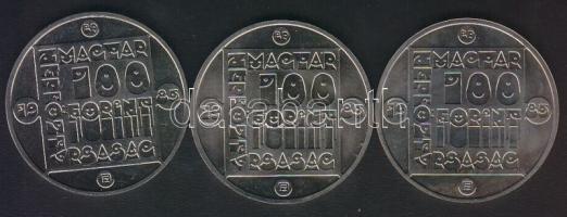 1985. 100Ft 3klf db "Természetvédelem-vidra, vadmacska, mocsári teknős" T:BU