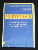 1957 Martinique szigetének térképe, a francia Utazási és Szállítási Minisztérium kiadása