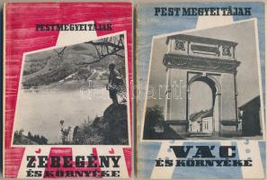 1959/1961  2 db idegenforgalmi könyv turista térképpel: Vác és környéke, Zebegény és környéke