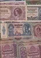 Kis pengő bankjegy tétel: 1930-46. 10P (6x) + 20P (10x) + 50P (3x) + 100P (32x) + 1.000.000P + 100.000.000P + 10.000.000P T:II-,III,IV + 1.000.000.000MP (4x) + 10.000BP (2x) T:I,I-