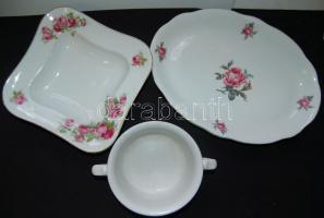 3 darabos Zsolnay jelzett porcelán tálaló készlet (az egyik nem szembetűnő helyen javítva) / Zsolnay...
