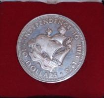 Bahama-szigetek 1977. 10$ Ag "II. Erzsébet / Függetlenség" dísztokban, tanúsítvánnyal (48....