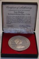 Bahama-szigetek 1977. 10$ Ag "II. Erzsébet / Függetlenség" dísztokban, tanúsítvánnyal (48....