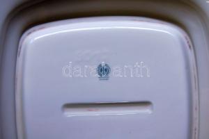 Virágokkal díszített és kézzel aranyozott dekoratív Hollóházi jelzett porcelán tál / Hollóházi china...