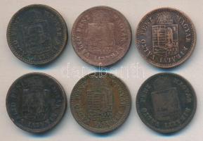 1881-91. 1Kr (6x) mind különböző évszámmal T:2,2-,3