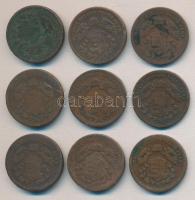 1868. 1Kr (4x) + 1872. 1Kr (5x) T:2-,3