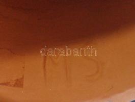 Falusi asszonyt ábrázoló nagyméretű kerámia szobor MS jelzéssel 39cm magas