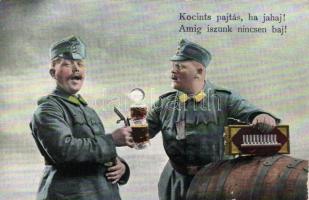 Soldiers cheers, beer (gluemark, cut)