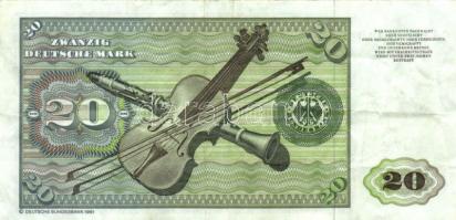 NDK 1961. 20M (2x) beváltható deviza T:III /
GDR 1961. 20 Deutsche Mark (2x) convertible foreign ex...