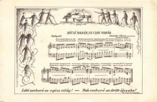 7 db régi kottás képeslap / 7 sheet music postcards