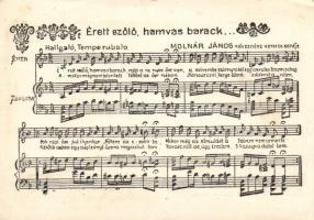 7 db régi kottás képeslap / 7 sheet music postcards