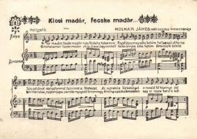 7 db régi kottás képeslap / 7 sheet music postcards