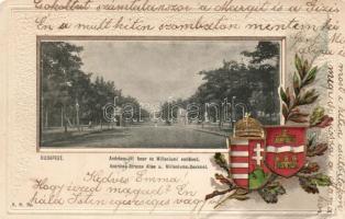 Budapest VI. Andrássy úti villasor és Millenniumi emlékmű Emb. litho