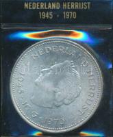 Hollandia 1970. 10G Ag "Wilhelmina Julianna" T:2 / Netherlands 1970. 10 Gulden Ag "25th anniversary of liberation" C:XF