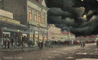 Szolnok Piactér éjjel, Halmi Miksa üzlete (fl)