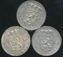 Hollandia 1955-66. 1G Ag (3x) klf évszámmal T:2 /
Netherlands 1955-66. 1Gulden Ag (3x) different ye...